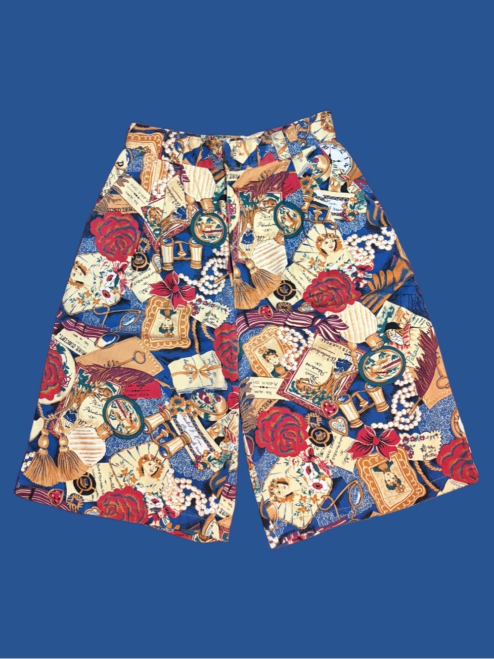 👖🀄️Vintage 90s Novelty Print High Waist Bermuda Shorts🀄️👖